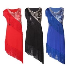 Damen Fransen Latein Tanzkleid