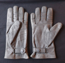 Robuste original Vintage Bundeswehr Leder Handschuhe grau mit Futter Gr. 9
