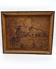 Holzbild Alt Brandmalerei