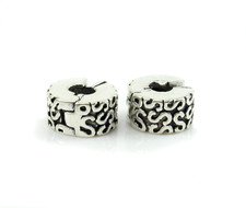 2 Metallperlen Clip antik