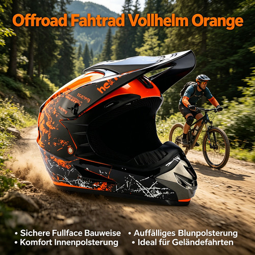 Orange integralhelm - orange,