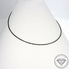 Wert 4250 € schwarzes Diamant Tennis Collier (3,06 carat) 750 18 Karat Gold
