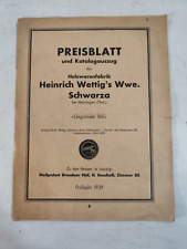 Katalog Preisliste Preisblatt Holzwaren Möbel Tischler Wettig Schwarza Thüringen