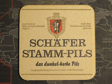 Schäfer Bier Untersetzer ~ Brauerei Stamm-Pils ~ Dirmingen, Deutschland