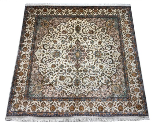 Kashmir seidenteppich 185x185 - seidenteppich,