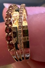 Ring Gg 375,  GR.18 (56),rosafarbene Turmaline und weiße Zirkone,4,2Gramm 