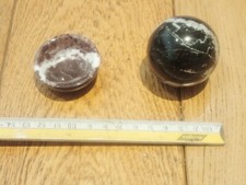 Marmor Kugel poliert Edelstein Naturstein ca. 45 - 50 mm inkl. Marmor Schale NEU