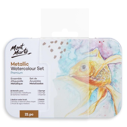 Aquarellfarben set metallic - 18,