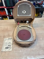 PHILIPS Plattenspieler Hutschachtel Phonokoffer III Röhrengerät  mit Aleitung