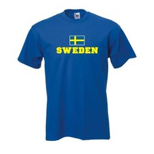 T-Shirt SCHWEDEN (Sweden), Flag Shirt Herren Fanshirt mit Flagge (WMS02-55a)