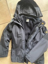 Jack Wolfskin 3-in-1 Jacke Herren Gr. M Kapuze Schwarz/grau