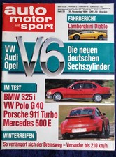 AMS 25/1990 VW Polo G40, Mercedes 500 E W 124, Porsche 911 Turbo, BMW 325i  E 36