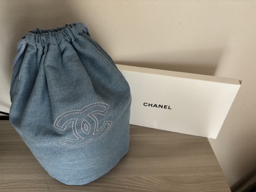 Chanel denim kordelzug bucket - chanel,