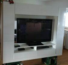 Wohnwand Schrankwand Anbauwand in Weiß - Hochglanz 