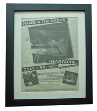 HAMBI & THE DANCE+HEARTACHE+POSTER+AD+RARE+ORIGINAL 1982+FRAMED+FAST+WORLD SHIP