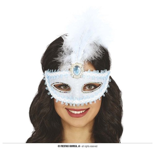 Baby blaue maske mit - baby, feder