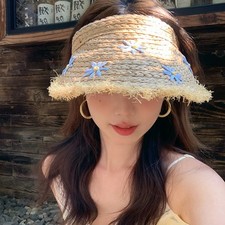 Strohhut mit gro?er Krempe f??r Strandtage und Sommerfeste verstellbare Passfor