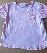 Shirt Bluse Gr. 80 kurzärmlig rosa Baumwolle Zara BabyGirl