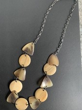 Modeschmuck Kette Giuno Zara  Bijou Brigitte lang schwarz beige neuwertig 