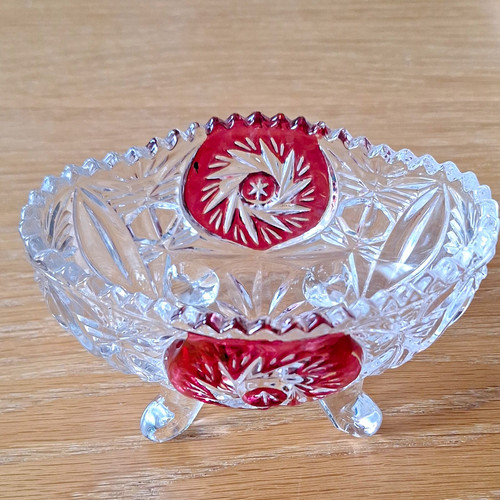 Ovale glas schale - glas-schale, füßen