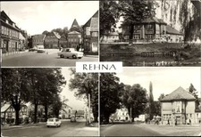 Ak Rehna in Mecklenburg, Vierteilige Ansicht von  Straßenansicht,... - 4881891