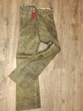 Lederhose Damen Robust Echtleder Rustikal Nieten Motodrom 28 B Ware braun grau