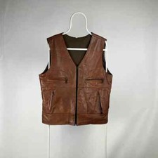 Vintage Lederweste Patchwork Westernjacke Gr.XLarge