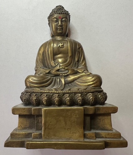 Alte messing buddha statue - alte, aus