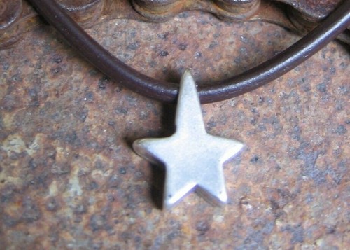 Stern halskette leder braun - stern,