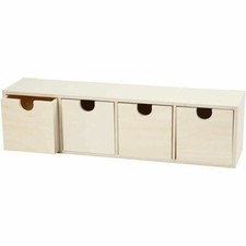 Holz brust mit vier schubladen - mit,