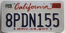 California Nummernschild USA Kennzeichen Original US Auto-Schild Kalifornien PDN