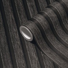 Vliestapete Paneele 3D Holztapete Lamellenwand Tapete Schwarz Modern Dunkel