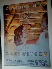 Plakat Der Zarewitsch Franz Lehár Operette 1992. DIN A0 TOP
