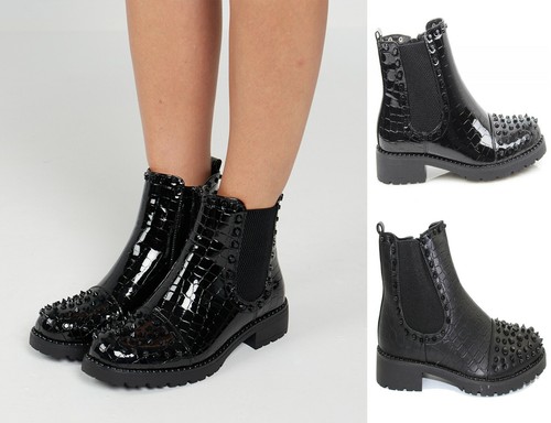Damen klobige stiefeletten - klobige,
