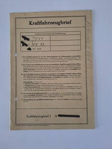 Kraftfahrzeugbrief*KFZ-