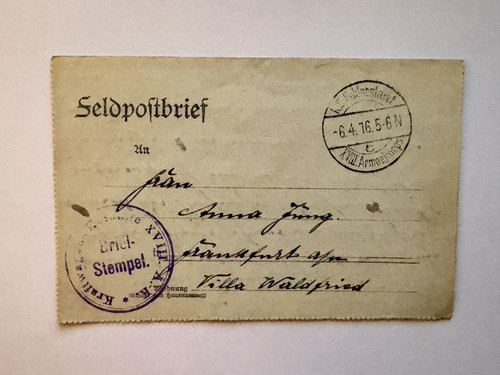 Feldpost brief aus nachlass - brief,