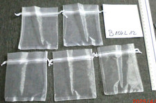 NEU 5x Organzabeutel Weis/ Silber Hochzeit Schmuck Gastgeschenk (ca 10xL12)