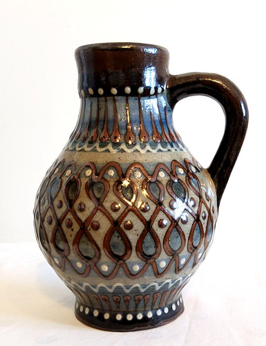 Vintage steingut keramikvase - vintage,