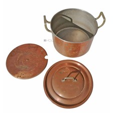 Kochtopf Kupfer alt Jugendstil Prägung Stiftung 25cm