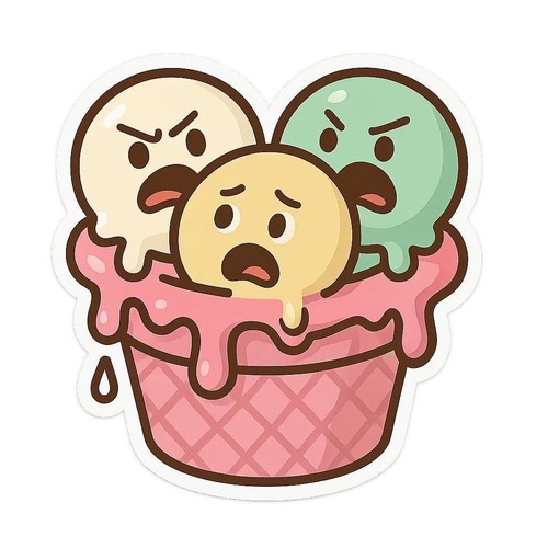 Lustiger eisbecher sticker - eisbecher,