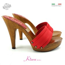 Red Clogs HOLZSCHUHE Made In