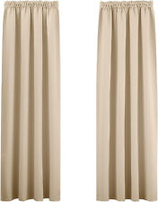Verdunklungsvorhänge Kräuselband Set 228 x 228 cm Cappuccino Gardinen Wohnzimmer
