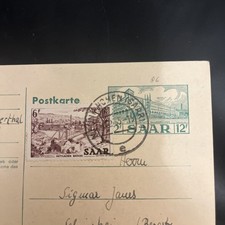 Saar Ganzsache Postkarte MiF - Neunkirchen 08.02.1955 - A328