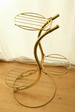 Vintage 50er 60er Mid Century Metall Blumenständer Gold Messing Blumensäule