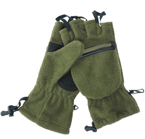 Klapphandschuhe fleece oliv - fleece,