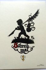 Schreib mal - Scherenschnitt - DDR 1987, AK nicht gelaufen, Pfleumer Kunstverlag