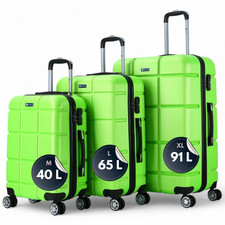 Koffer Reisekoffer Hartschalenkoffer Handgepäck Trolley Kofferset Grün M-L-XL