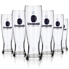 6x Löwenbräu Glas 0,5l
