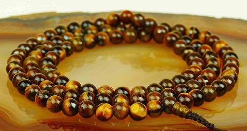 Mala tigerauge 108 perlen 8mm - tigerauge,