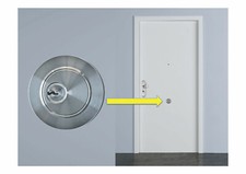 Panzerriegel-Schloss-Attrappe, Einbruchschutz, Türsicherung, 3D Sicher-Sticker®